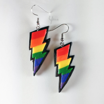 "Justice that arrives like a thunderbolt." Earrings